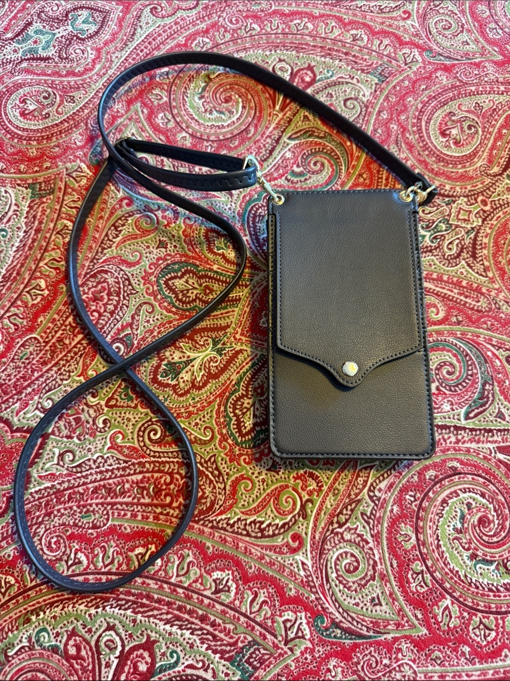 Peacocktion Charcoal Gray Phone Crossbody Card Holder Wallet